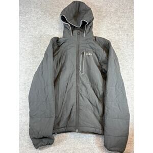 Outdoor Research Hoodie Jacket Mens Small Gray Full Zip Thermal Insulated Winter